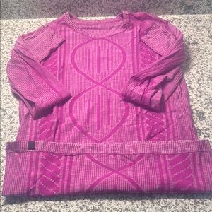 Vibrant Pink Geometric Long Sleeve Top